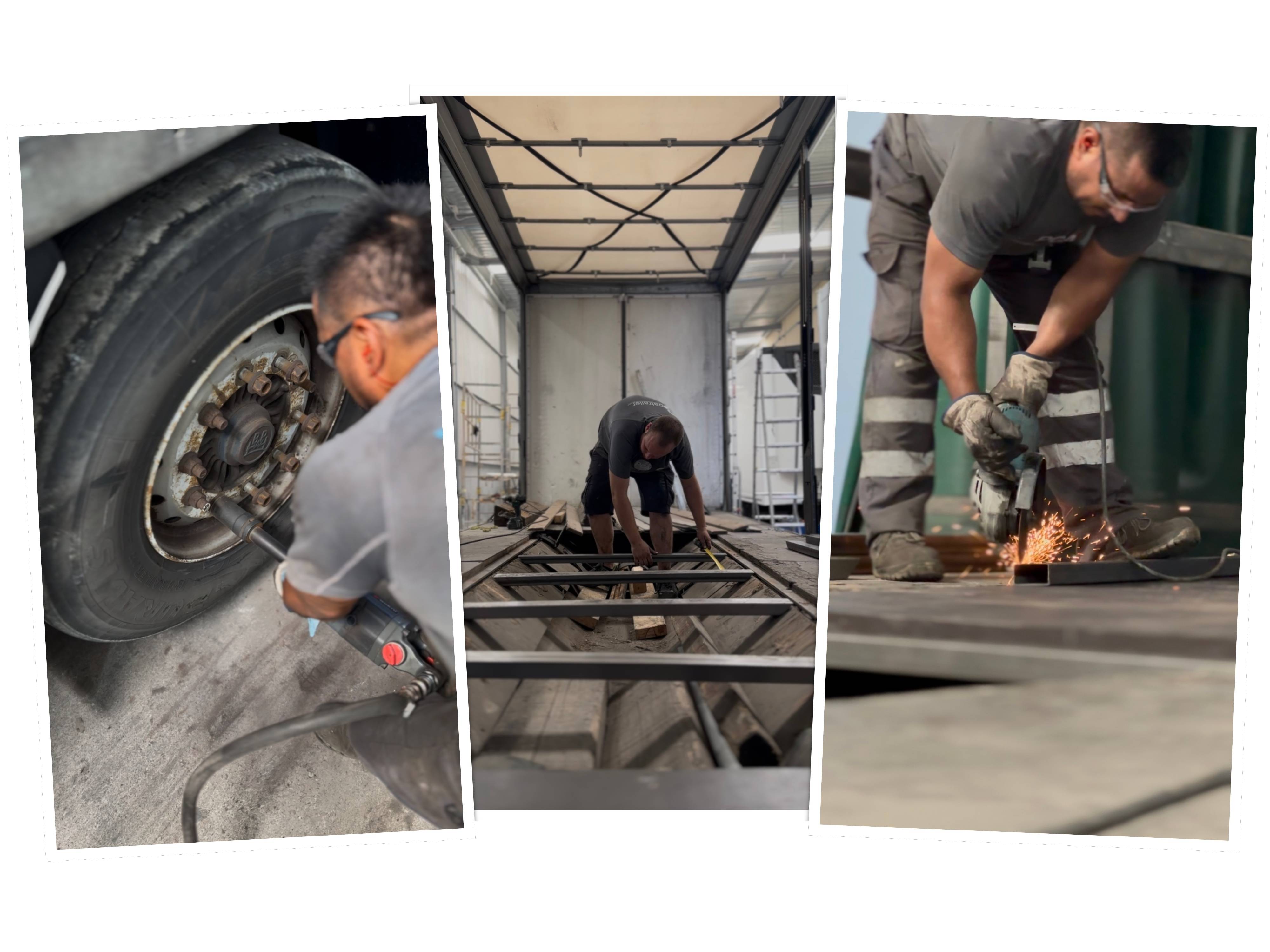 Reparación de portabobinas y cambio de neumáticos